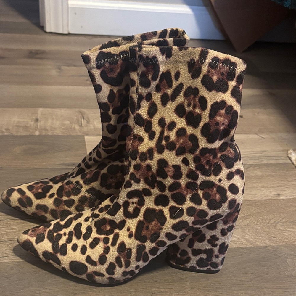 Leopard Print Ankle Boots